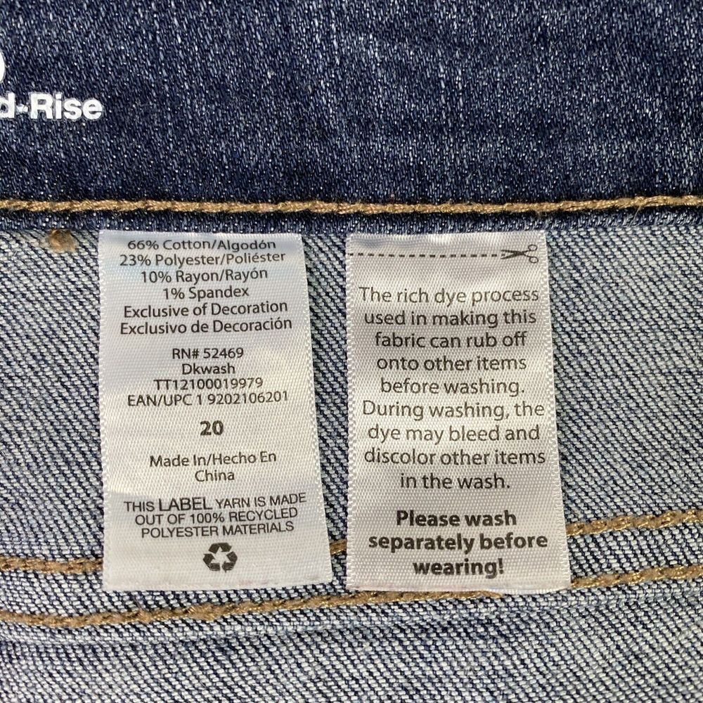 Time And Tru Shorts Bermuda Womens Size 20‎ Blue Denim Stretch Raw Hem mid rise - Picture 11 of 11